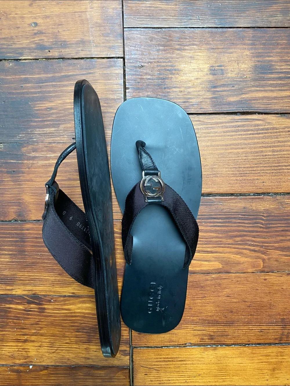 Gucci Black Men’s Logo Sandals